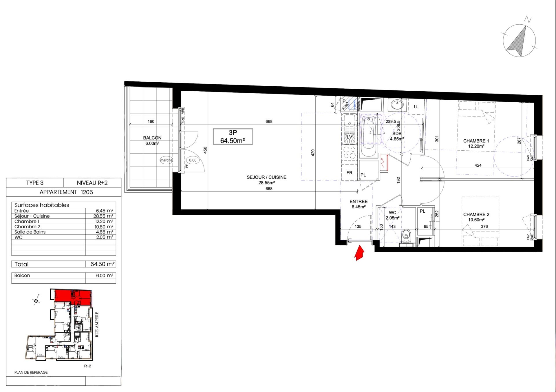 apartment 3 rooms for sale on DINARD (35800)