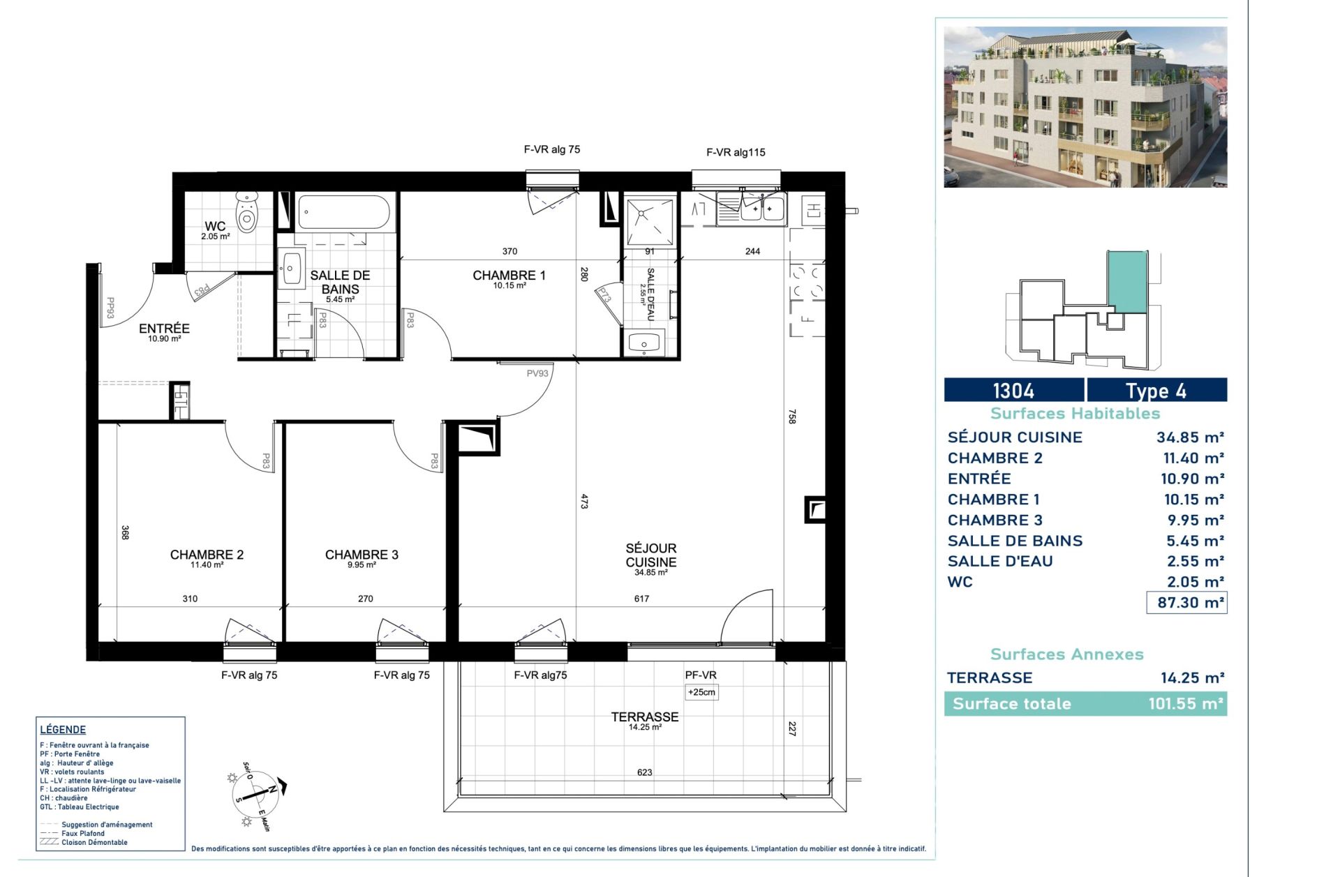 appartement 4 pièces en vente sur MARCQ EN BAROEUL (59700)