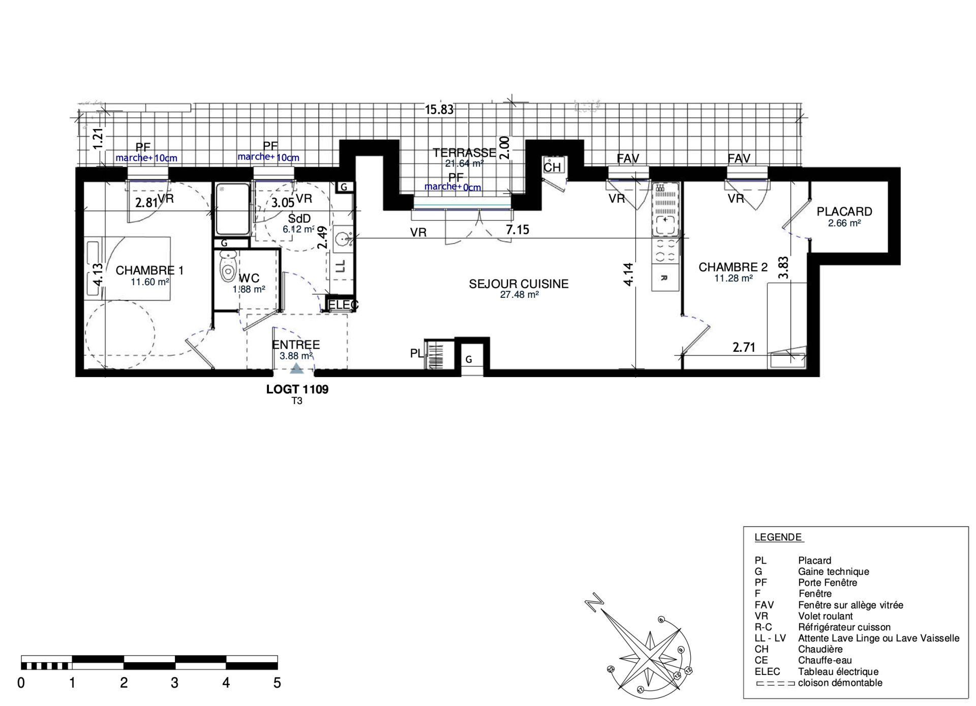apartment 3 rooms for sale on HONFLEUR (14600)